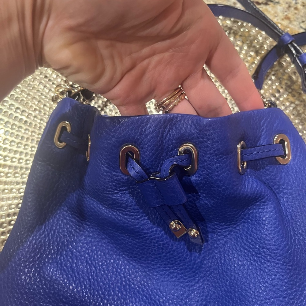 Kate Spade Blue Leather Drawstring mini bucket bag - Picture 11 of 11